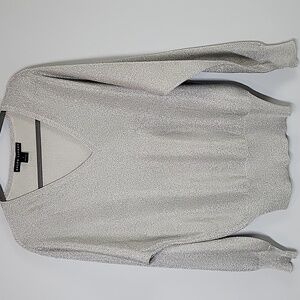 Ralph Lauren Black Label Silver Knit V-neck Sweater